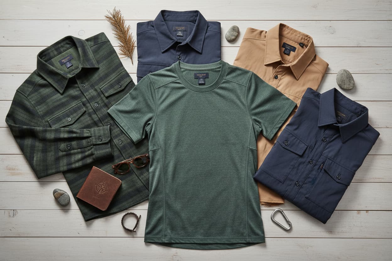 bundles of tees and long sleeve shirts