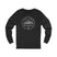 Black long-sleeve shirt with 'Life Lived Untamed' graphic on a white background