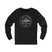 Black long-sleeve shirt with 'Life Lived Untamed' graphic on a white background