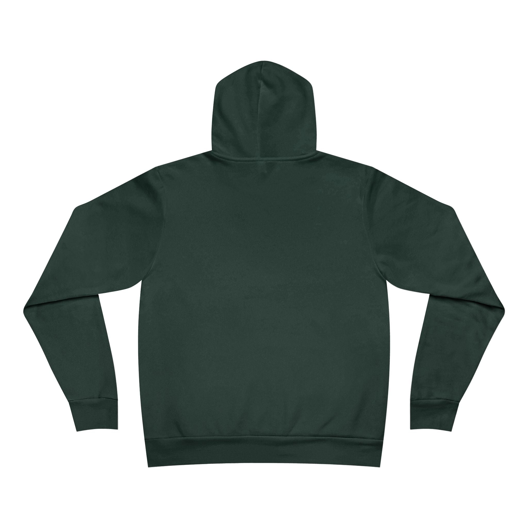 Forest Green hoodie shown from the back on a white background