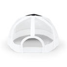 White mesh cap back on a white background
