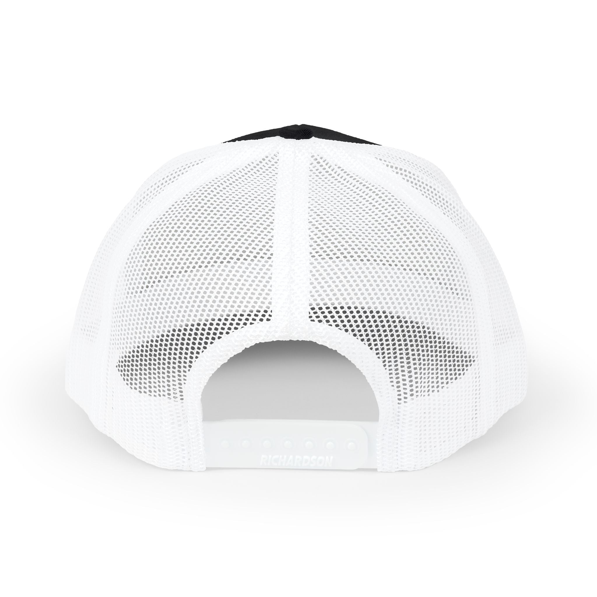 White mesh cap back on a white background