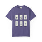 Grape t-shirt with off-road hand signals graphic on a white background