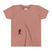 Heather Mauve t-shirt with a small graphic on a white background