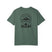 Bue spruce t-shirt with a black graphic design on the back featuring mountains, trees, and a silhouette of a Sasquatch
