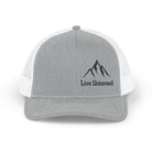 Heather Gray and white cap with 'Live Untamed' logo on a white background