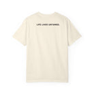 ivory t-shirt with 'LIFE LIVED UNTAMED.' text on a white background