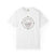 White t-shirt with a compass and wave design on a white background
