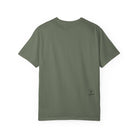 Moss Green t-shirt with Life lived Untamed logo on a white background