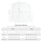 Measurement chart for a white t-shirt with dimensions labeled on a white background