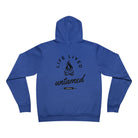 True royal hoodie with 'Life Lived Untamed' text on the back 