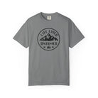 Gray t-shirt with 'Life Lived Untamed' graphic on a white background