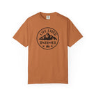 Yam color t-shirt with 'Life Lived Untamed' graphic on a white background
