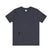 Heather Midnight Navy blue t-shirt with small black Sasquatch graphic on lower front and a sleeve on a white background