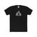 Black t-shirt with a white graphic of a forest and a bigfoot on a white background
