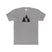 Gray t-shirt with a black graphic of a bigfoot and trees on a white background