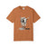 Yam Brown t-shirt with a cow graphic and 'untamed' text on a white background