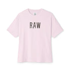 Soft Pink t-shirt with 'RAW' text on a white background