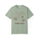 Green t-shirt with 'Sedona Trails' design on a white background