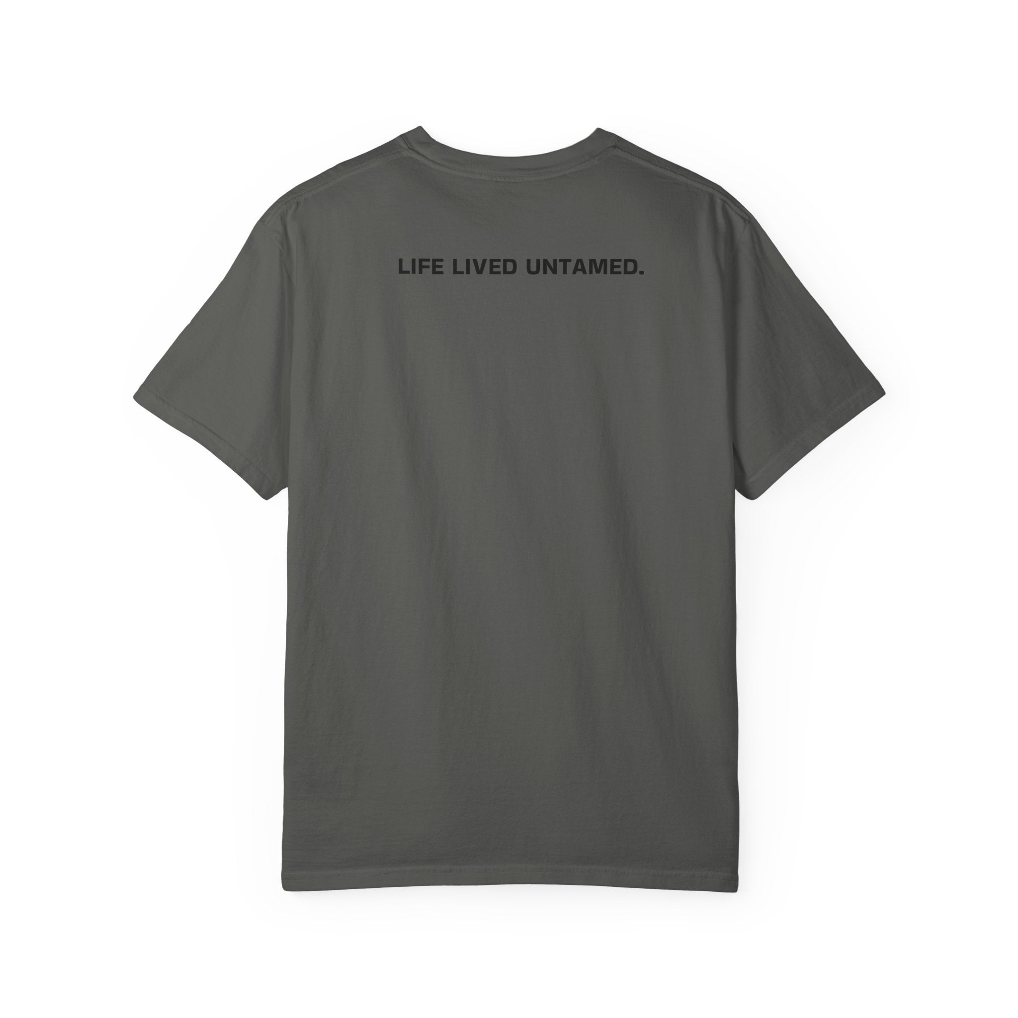 Pepper t-shirt with a graphic design on the back on a white background