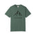 Blue Spruce Green t-shirt with a cross and roots design on a white background