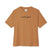 Toast brown Unplug Yourself Boxy Tee, soft Airlume cotton shirt for relaxed outdoor style.